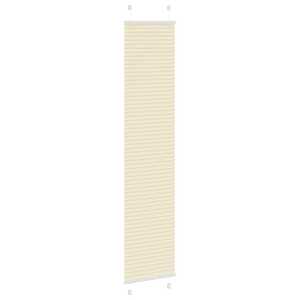 vidaXL Pleated Blind Cream 45x200 cm Fabric Width 44,4 cm Polyester