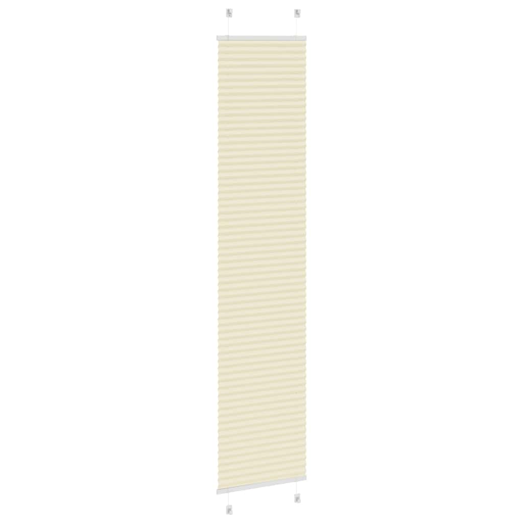 vidaXL Pleated Blind Cream 45x200 cm Fabric Width 44,4 cm Polyester