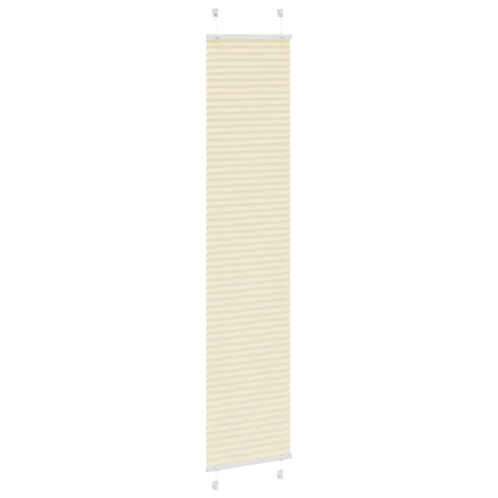 vidaXL Pleated Blind Cream 50x200 cm Fabric Width 49,4 cm Polyester