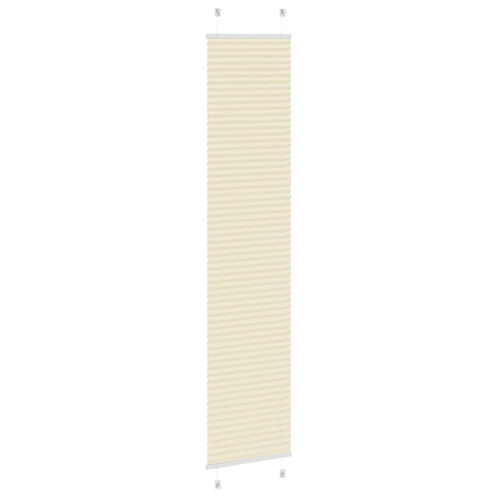 vidaXL Pleated Blind Cream 50x200 cm Fabric Width 49,4 cm Polyester