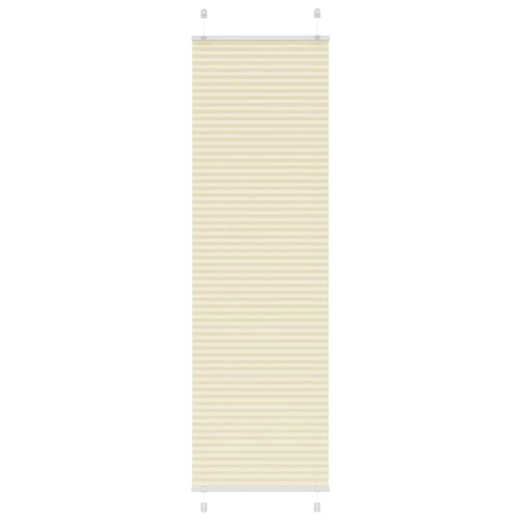 vidaXL Pleated Blind Cream 55x200 cm Fabric Width 54,4 cm Polyester