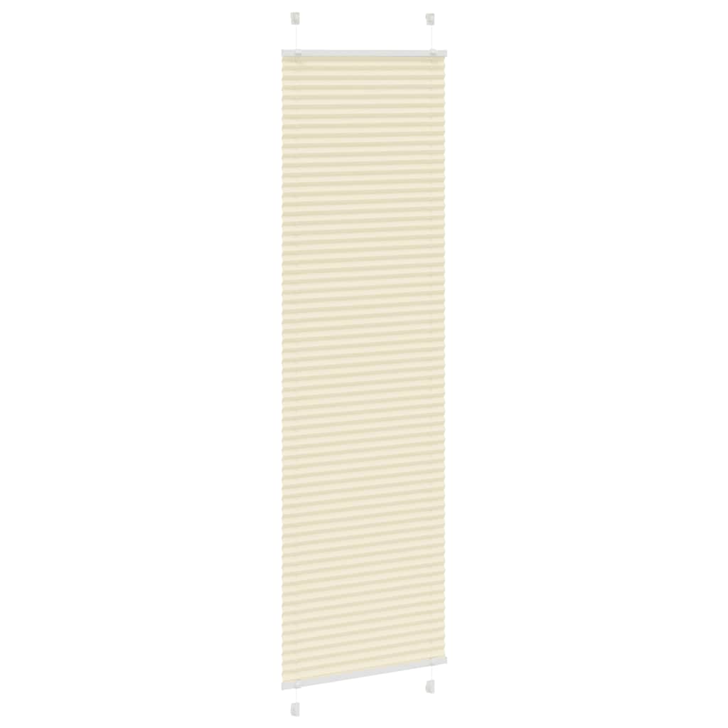 vidaXL Pleated Blind Cream 55x200 cm Fabric Width 54,4 cm Polyester
