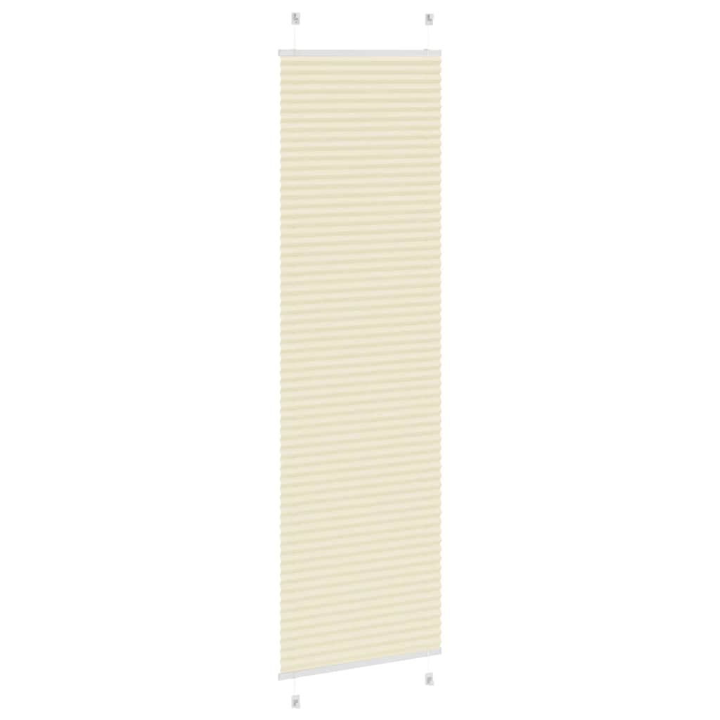 vidaXL Pleated Blind Cream 55x200 cm Fabric Width 54,4 cm Polyester