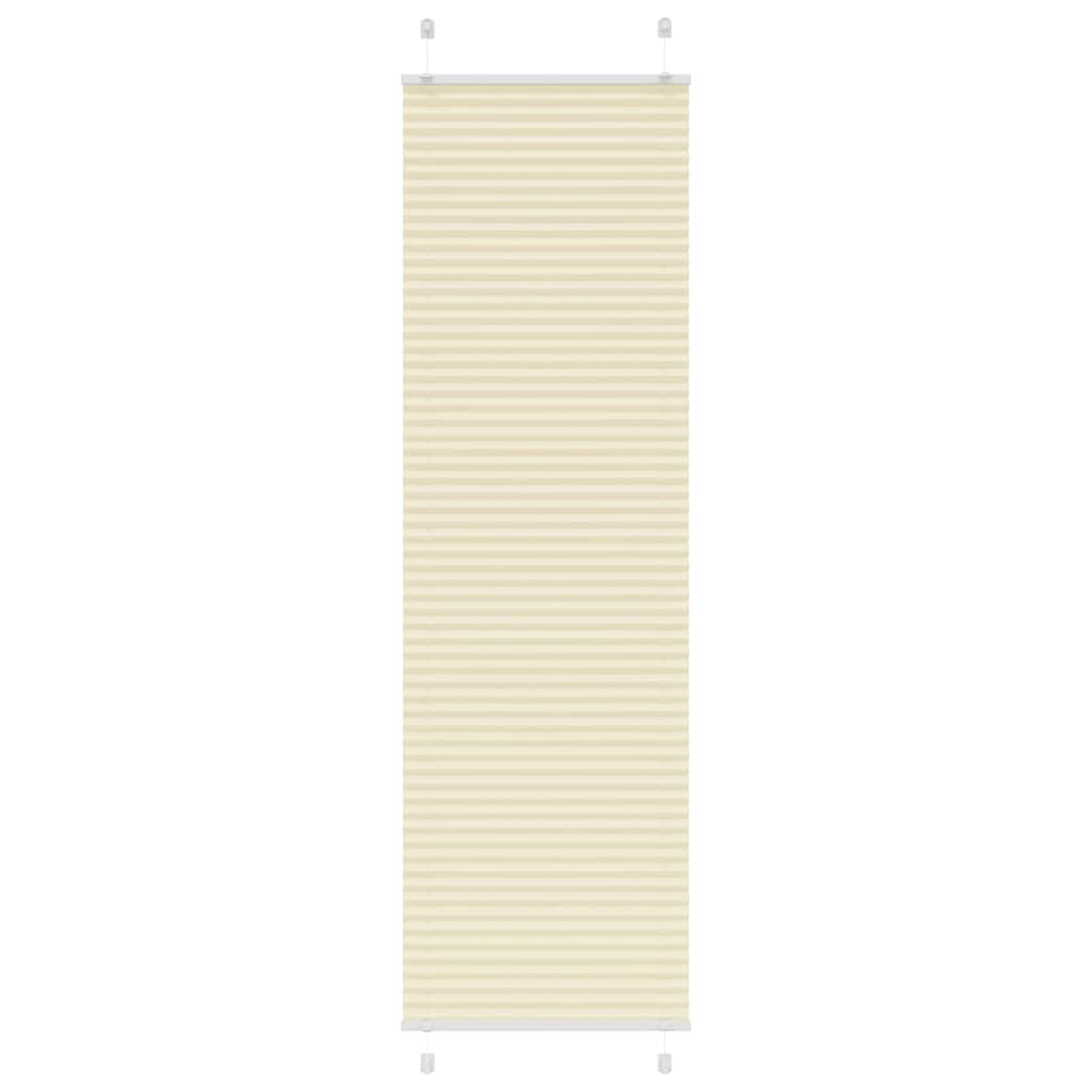 vidaXL Pleated Blind Cream 60x200 cm Fabric Width 59,4 cm Polyester
