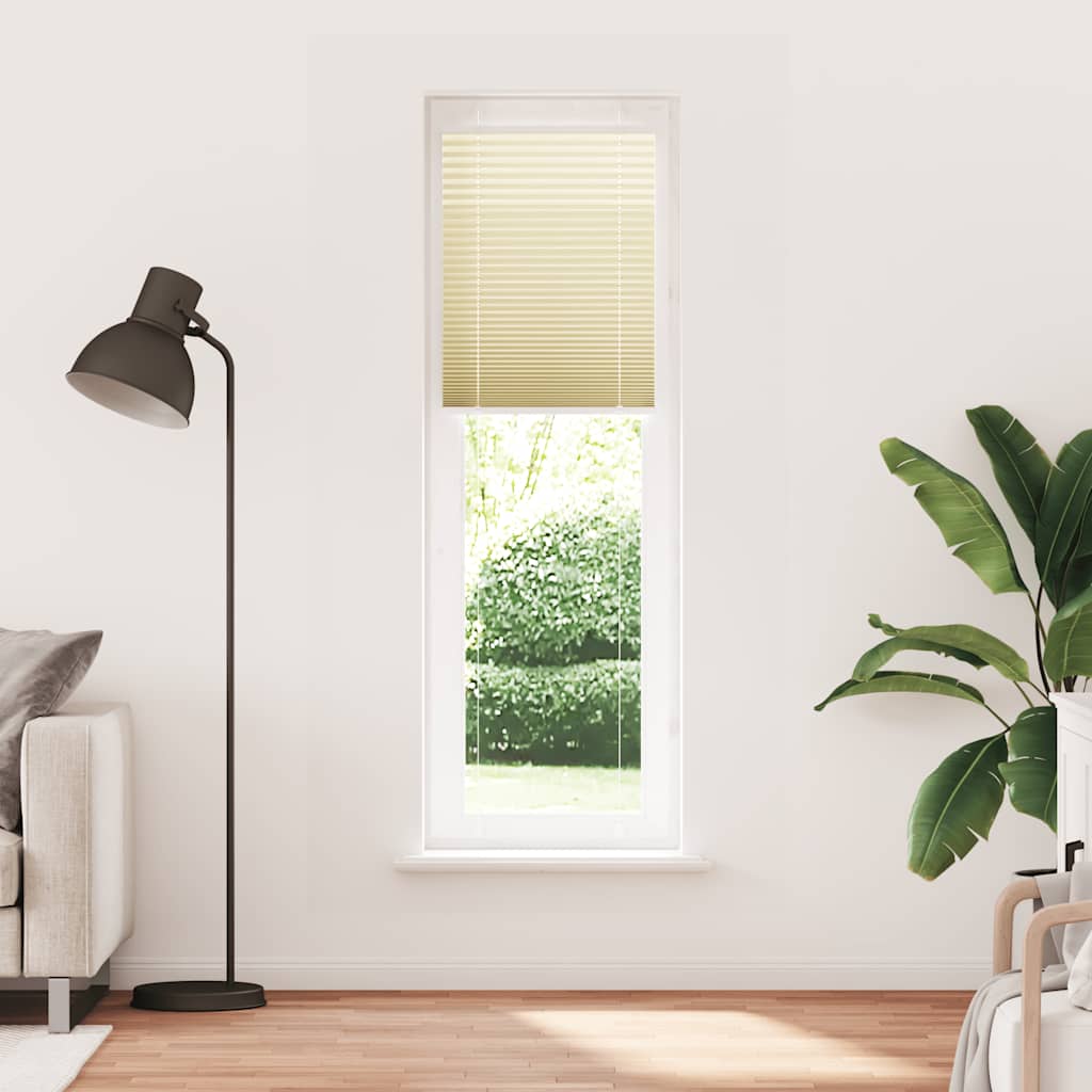 vidaXL Pleated Blind Cream 60x200 cm Fabric Width 59,4 cm Polyester