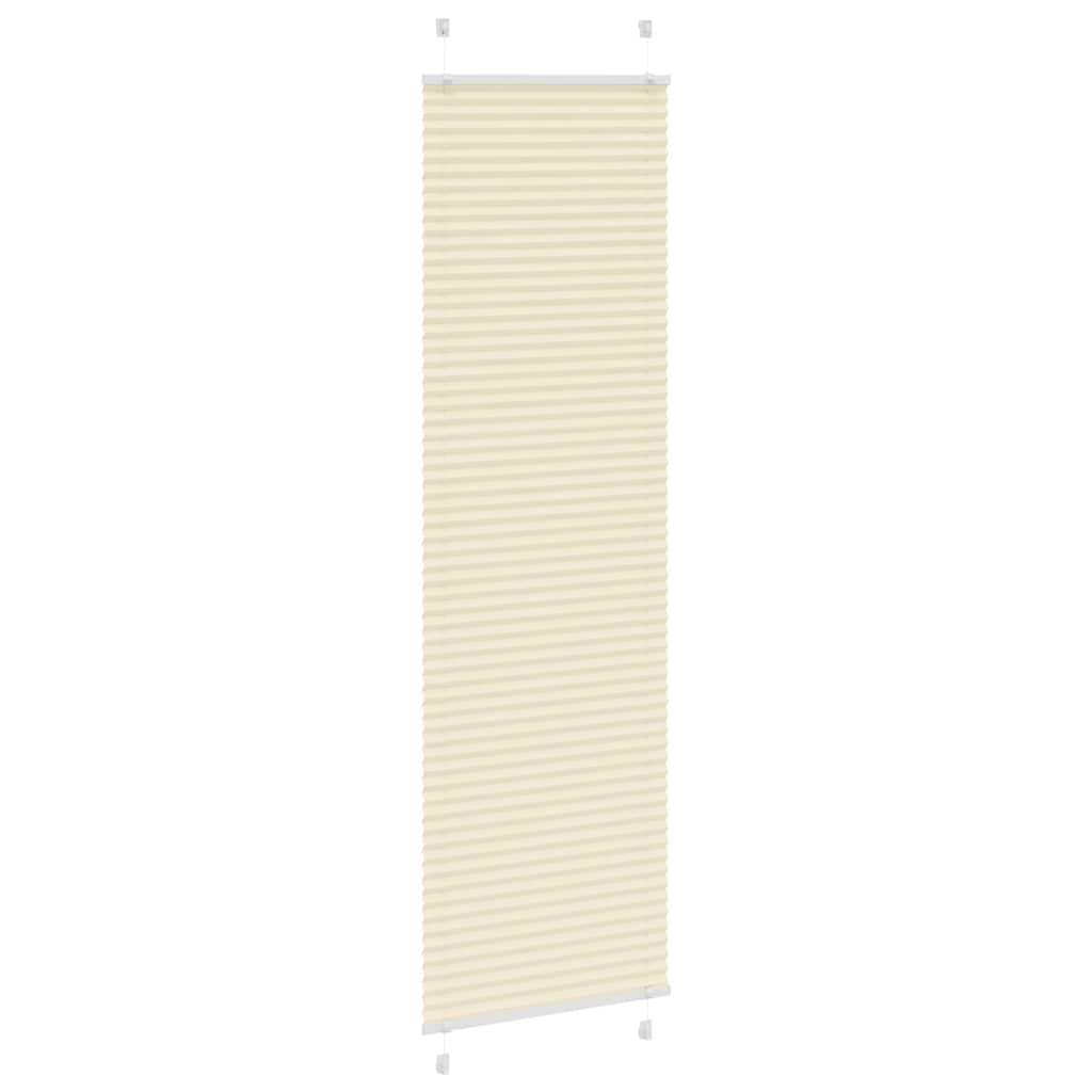 vidaXL Pleated Blind Cream 60x200 cm Fabric Width 59,4 cm Polyester