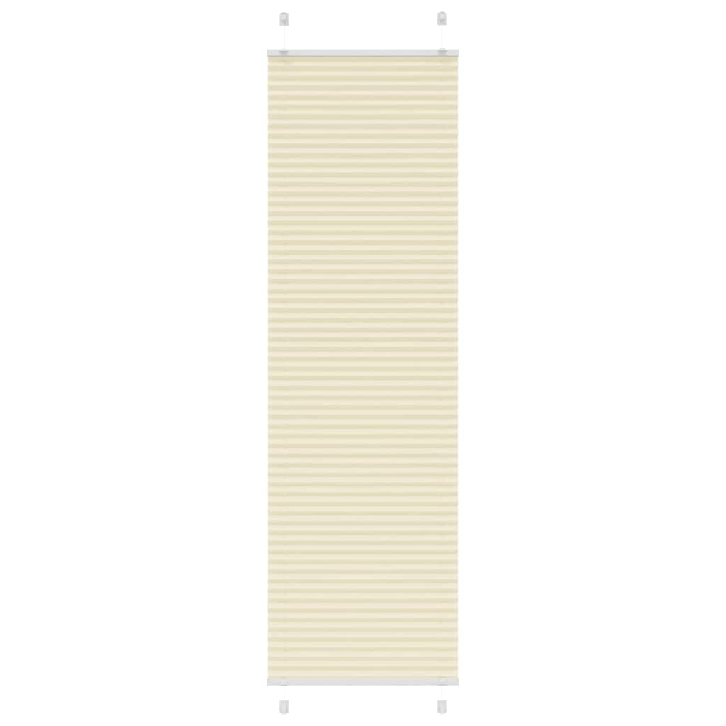 vidaXL Pleated Blind Cream 65x200 cm Fabric Width 64,4 cm Polyester
