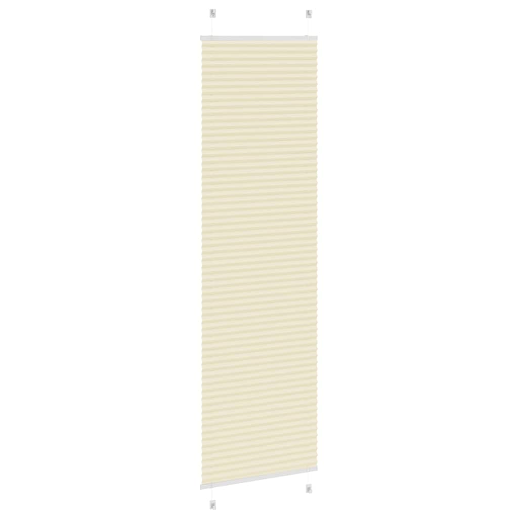 vidaXL Pleated Blind Cream 65x200 cm Fabric Width 64,4 cm Polyester