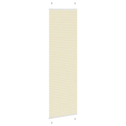 vidaXL Pleated Blind Cream 65x200 cm Fabric Width 64,4 cm Polyester