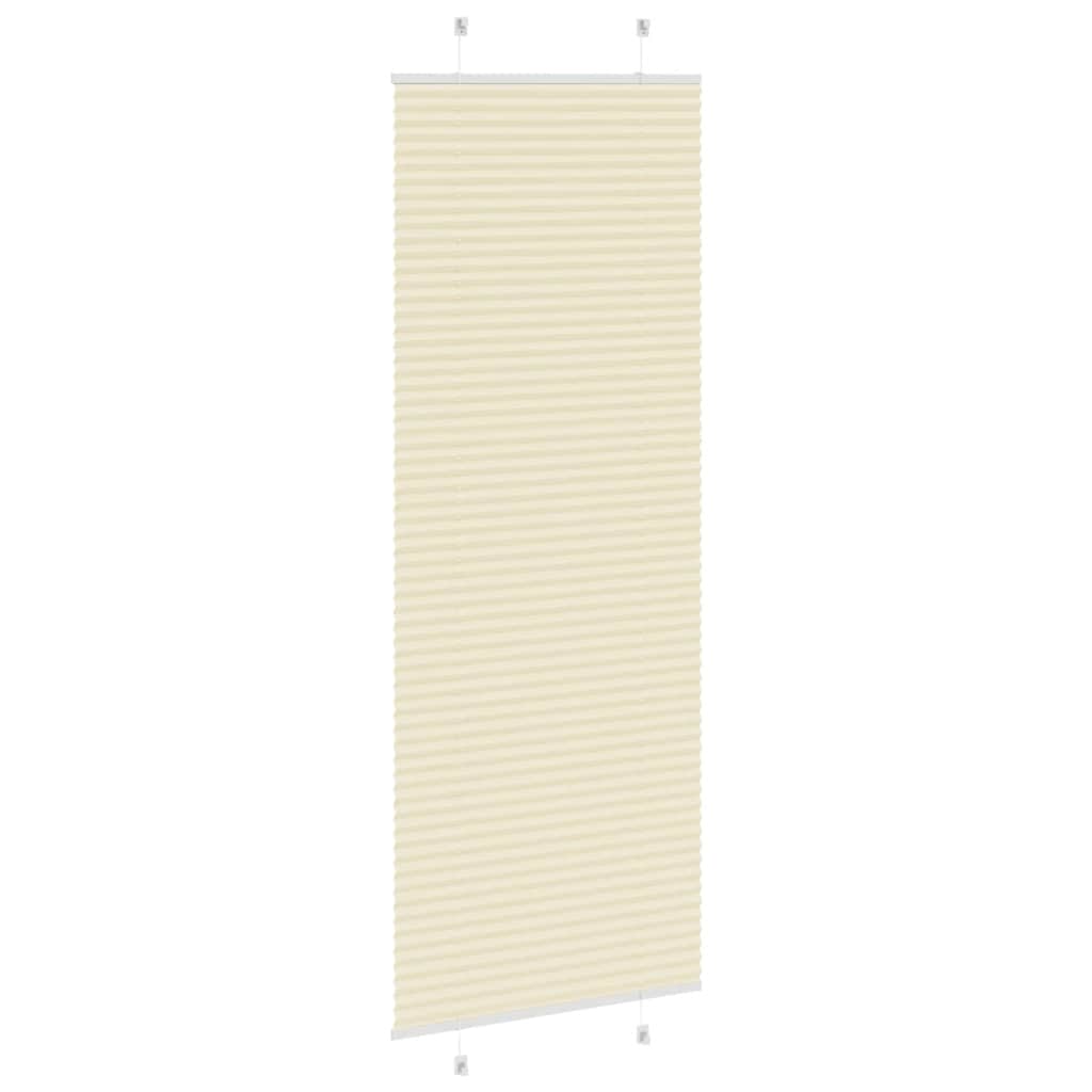 vidaXL Pleated Blind Cream 70x200 cm Fabric Width 69.4 cm Polyester
