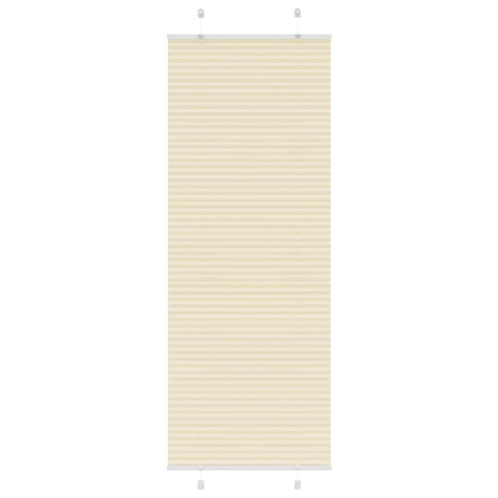 vidaXL Pleated Blind Cream 75x200 cm Fabric Width 74.4 cm Polyester