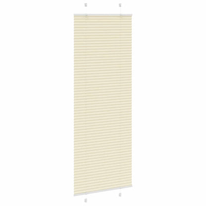 vidaXL Pleated Blind Cream 75x200 cm Fabric Width 74.4 cm Polyester