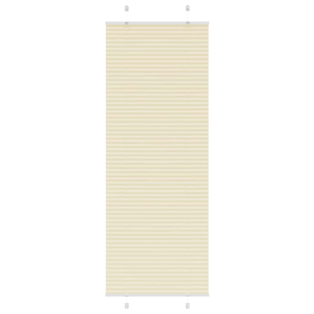 vidaXL Pleated Blind Cream 80x200 cm Fabric Width 79,4 cm Polyester