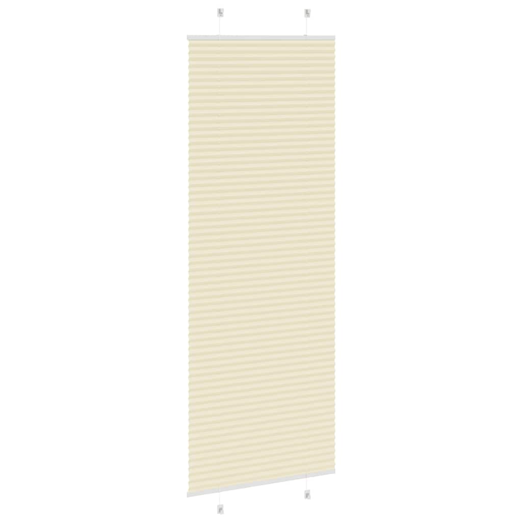 vidaXL Pleated Blind Cream 80x200 cm Fabric Width 79,4 cm Polyester