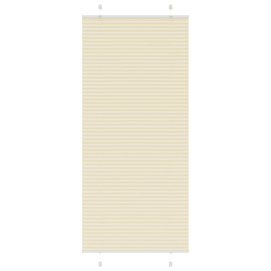 vidaXL Pleated Blind Cream 85x200 cm Fabric Width 84,4 cm Polyester