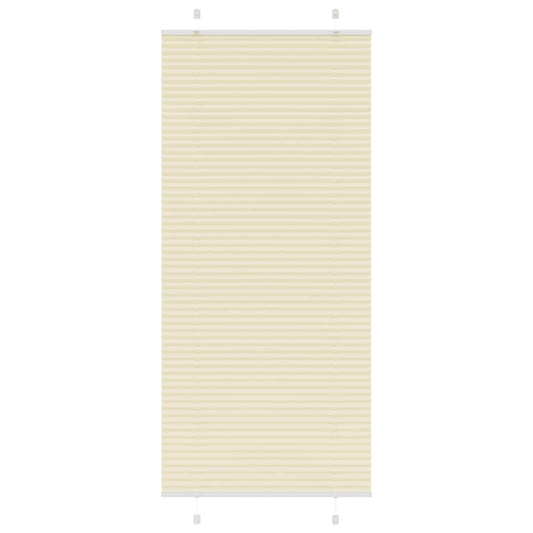 vidaXL Pleated Blind Cream 85x200 cm Fabric Width 84,4 cm Polyester