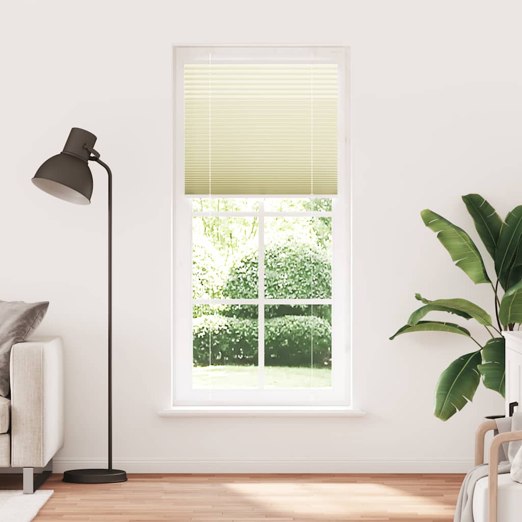 vidaXL Pleated Blind Cream 85x200 cm Fabric Width 84,4 cm Polyester