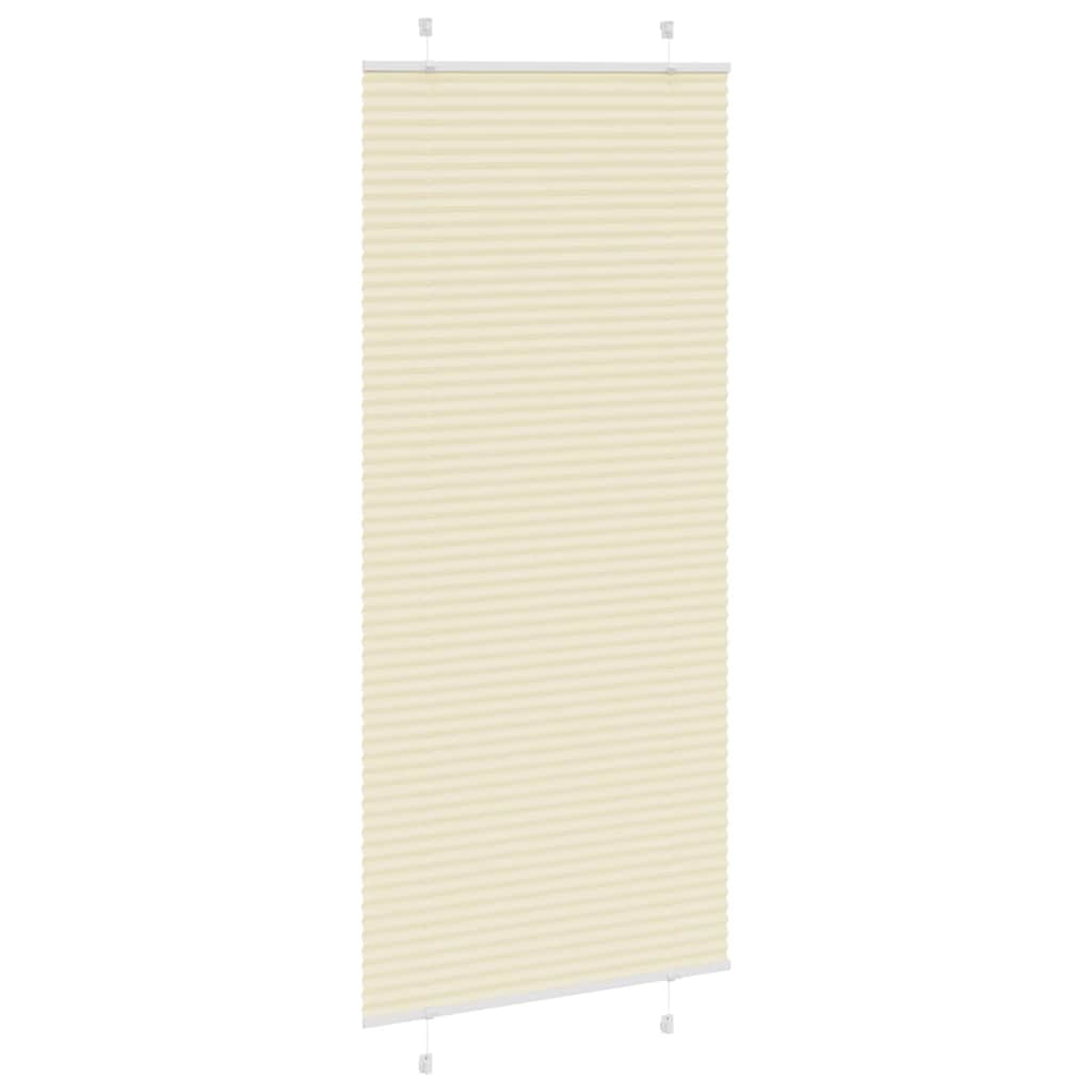 vidaXL Pleated Blind Cream 85x200 cm Fabric Width 84,4 cm Polyester