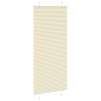 vidaXL Pleated Blind Cream 85x200 cm Fabric Width 84,4 cm Polyester