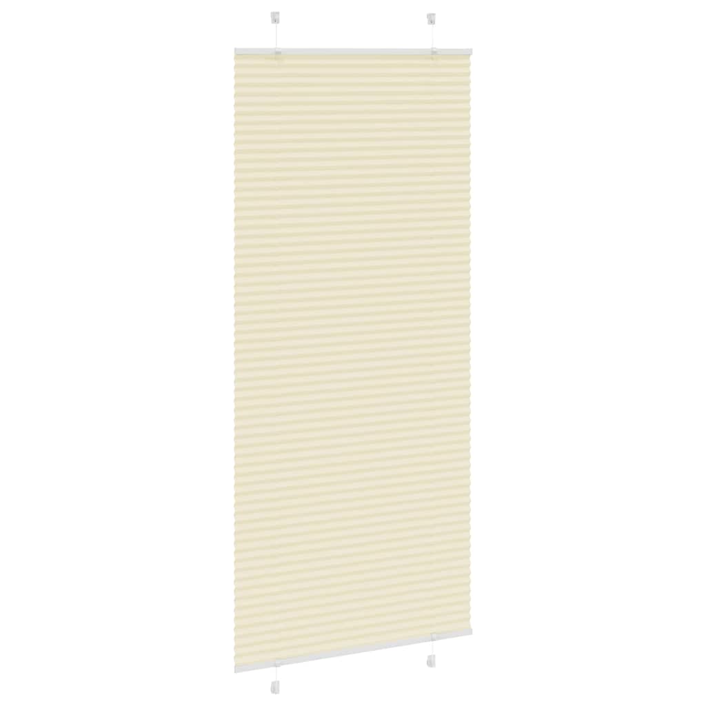 vidaXL Pleated Blind Cream 85x200 cm Fabric Width 84,4 cm Polyester