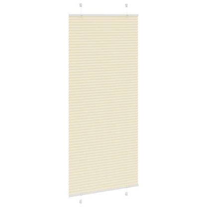 vidaXL Pleated Blind Cream 85x200 cm Fabric Width 84,4 cm Polyester