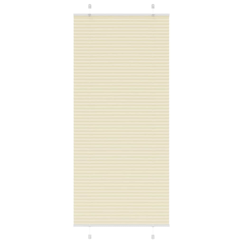 vidaXL Pleated Blind Cream 90x200 cm Fabric Width 89,4 cm Polyester