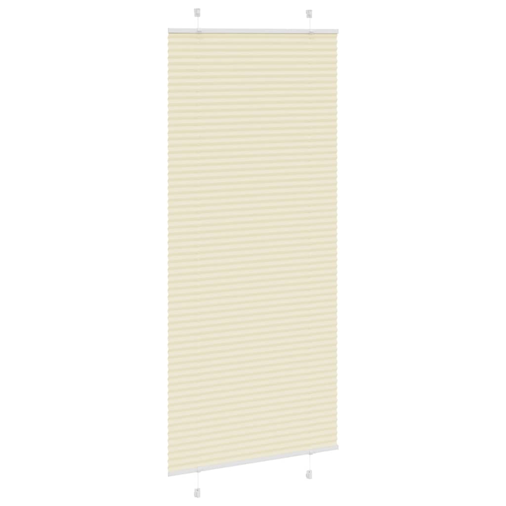 vidaXL Pleated Blind Cream 90x200 cm Fabric Width 89,4 cm Polyester