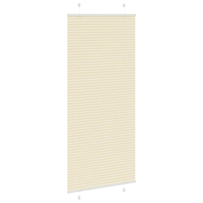 vidaXL Pleated Blind Cream 90x200 cm Fabric Width 89,4 cm Polyester
