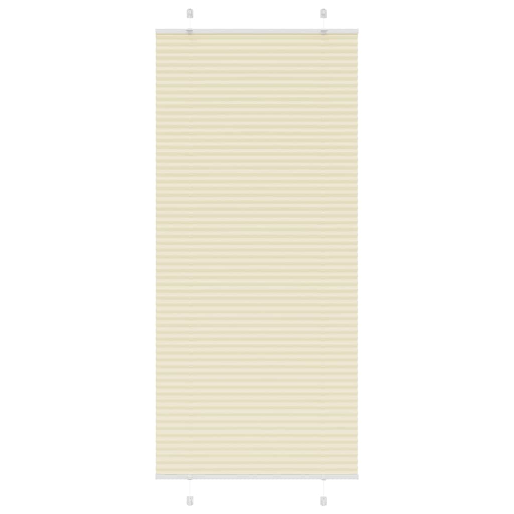 vidaXL Pleated Blind Cream 95x200 cm Fabric Width 94.4 cm Polyester