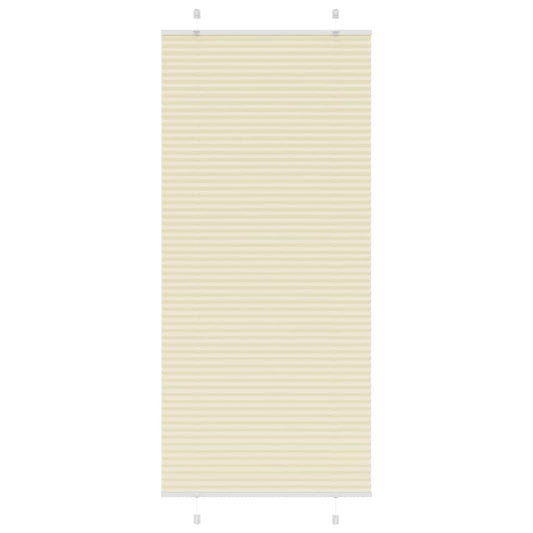 vidaXL Pleated Blind Cream 95x200 cm Fabric Width 94,4 cm Polyester