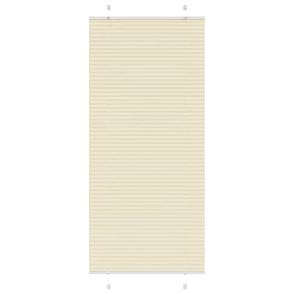 vidaXL Pleated Blind Cream 100x200 cm Fabric Width 99.4 cm Polyester