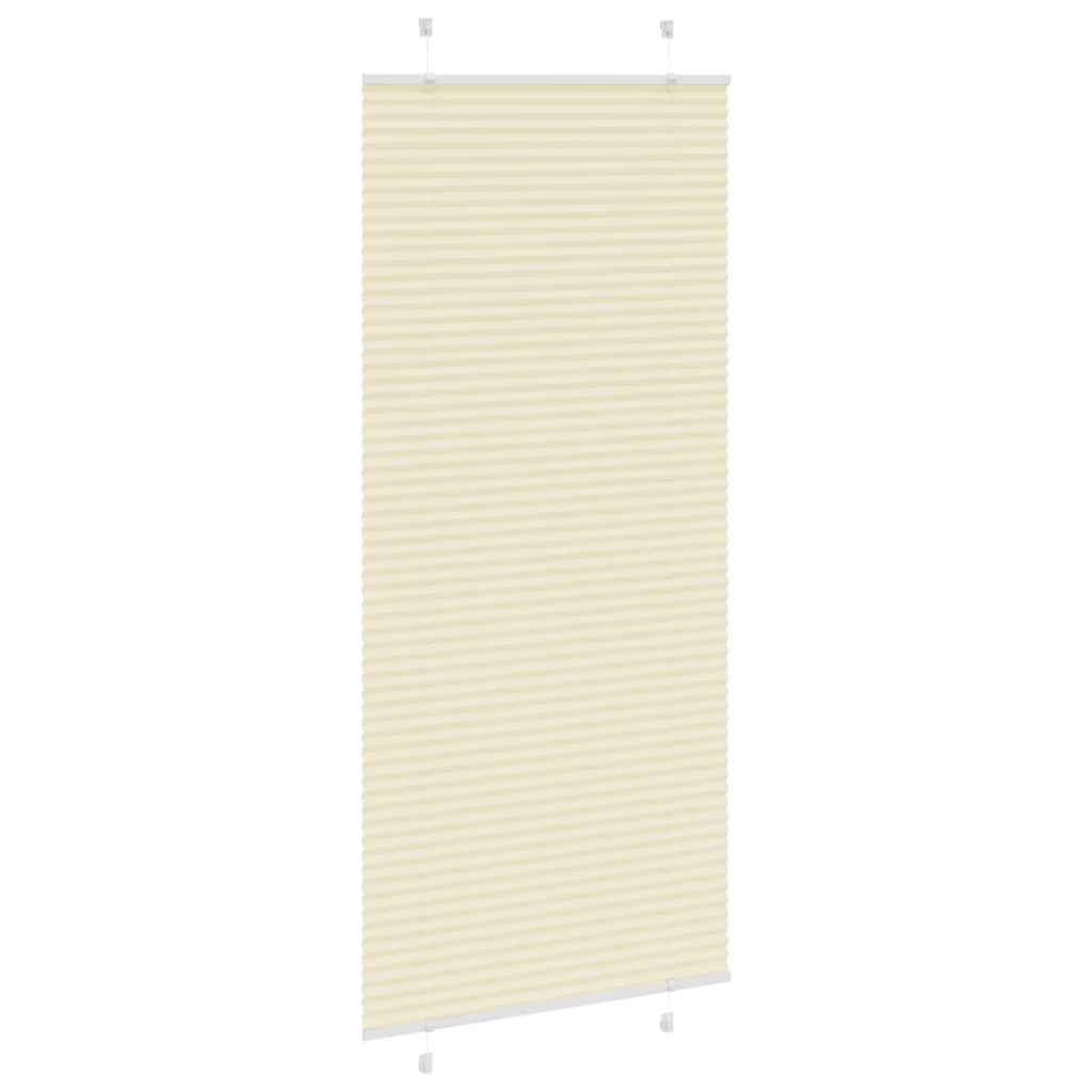 vidaXL Pleated Blind Cream 100x200 cm Fabric Width 99.4 cm Polyester