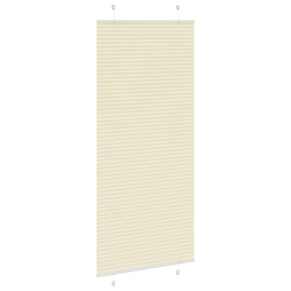 vidaXL Pleated Blind Cream 100x200 cm Fabric Width 99.4 cm Polyester