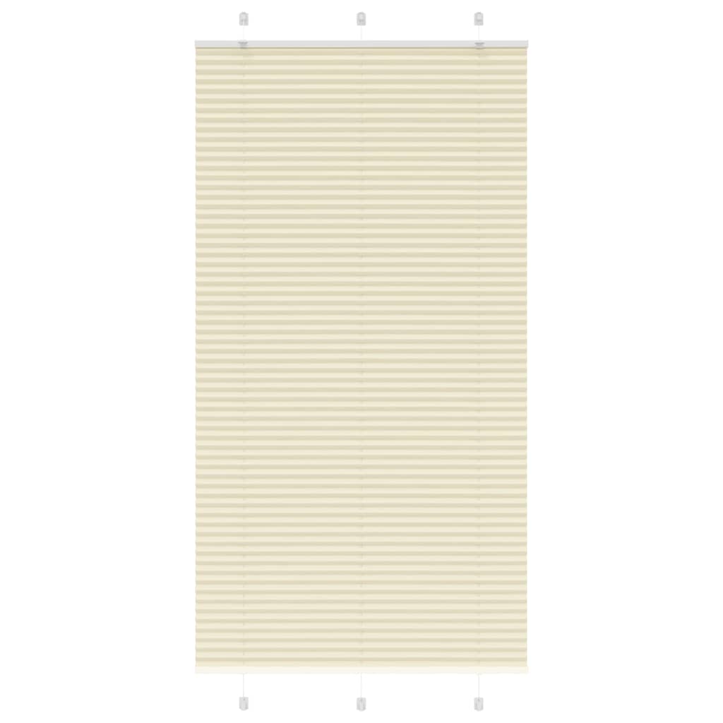 vidaXL Pleated Blind Cream 105x200 cm Fabric Width 104.4 cm Polyester