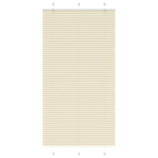 vidaXL Pleated Blind Cream 105x200 cm Fabric Width 104,4 cm Polyester