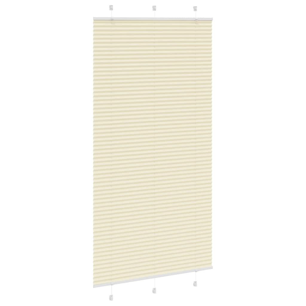 vidaXL Pleated Blind Cream 105x200 cm Fabric Width 104.4 cm Polyester