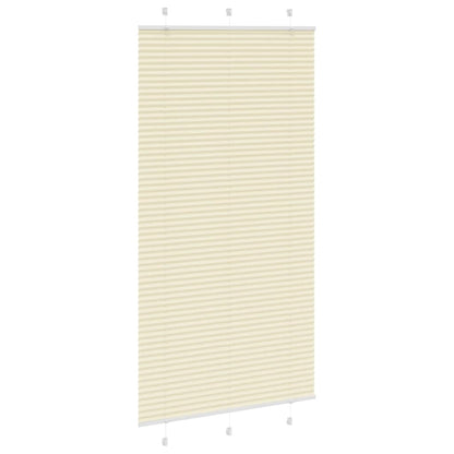 vidaXL Pleated Blind Cream 105x200 cm Fabric Width 104.4 cm Polyester