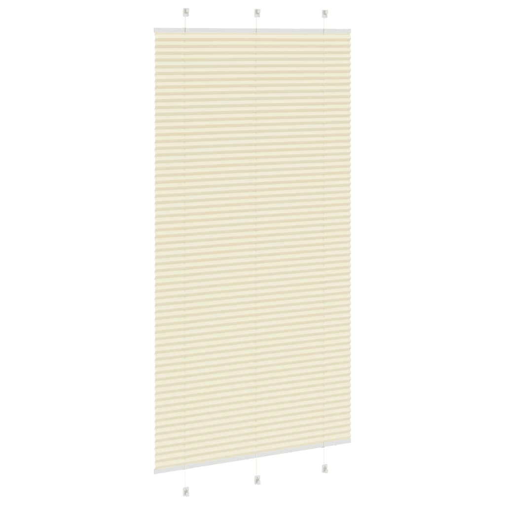 vidaXL Pleated Blind Cream 105x200 cm Fabric Width 104.4 cm Polyester