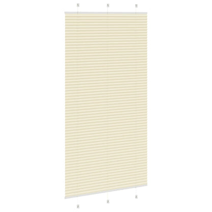 vidaXL Pleated Blind Cream 105x200 cm Fabric Width 104.4 cm Polyester