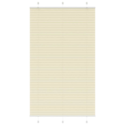 vidaXL Pleated Blind Cream 110x200 cm Fabric Width 109.4 cm Polyester