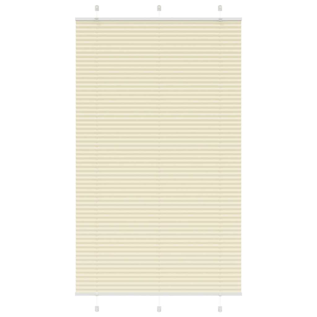 vidaXL Pleated Blind Cream 115x200 cm Fabric Width 114.4 cm Polyester