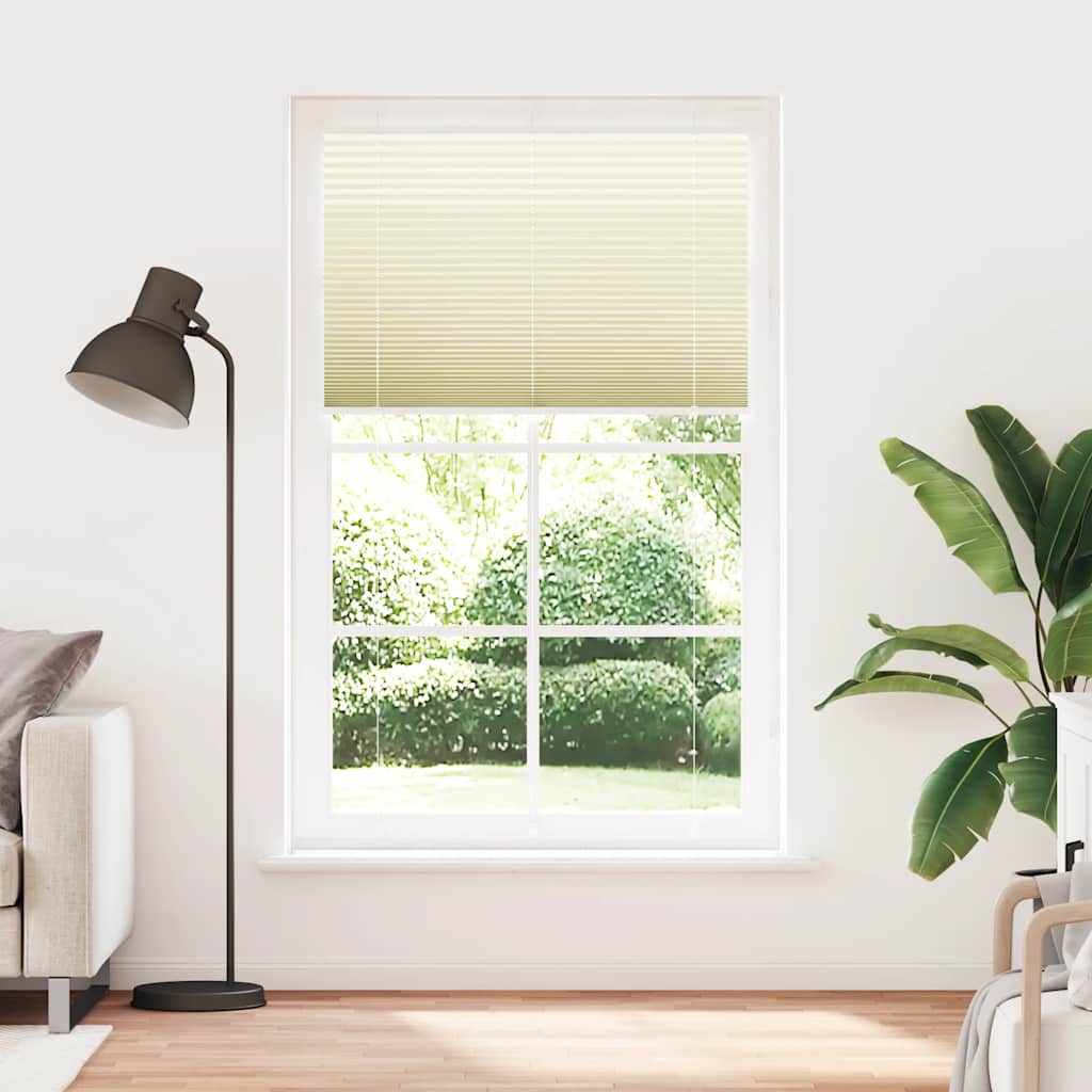 vidaXL Pleated Blind Cream 115x200 cm Fabric Width 114.4 cm Polyester