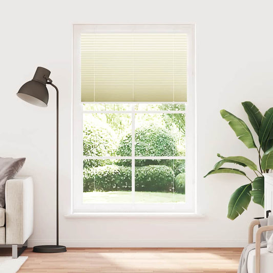 vidaXL Pleated Blind Cream 115x200 cm Fabric Width 114.4 cm Polyester