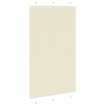 vidaXL Pleated Blind Cream 115x200 cm Fabric Width 114.4 cm Polyester
