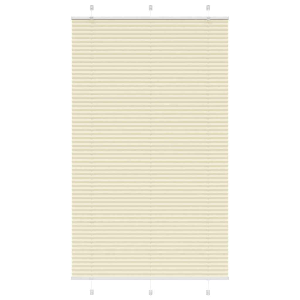 vidaXL Pleated Blind Cream 120x200 cm Fabric Width 119.4 cm Polyester