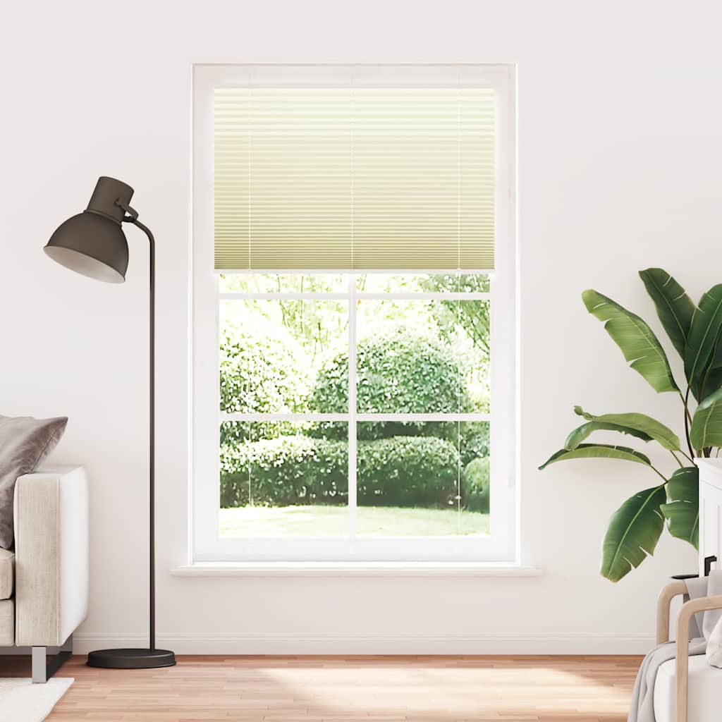 vidaXL Pleated Blind Cream 120x200 cm Fabric Width 119.4 cm Polyester