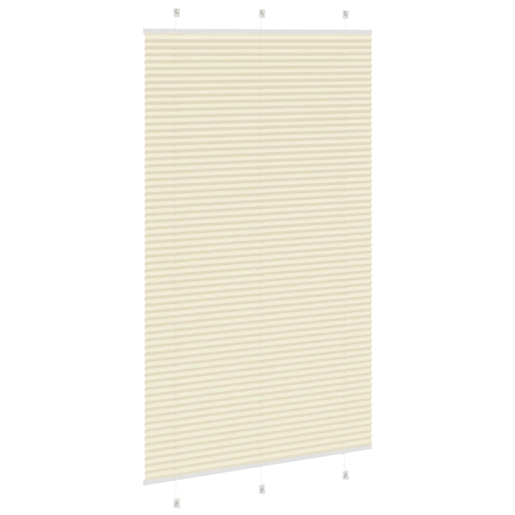 vidaXL Pleated Blind Cream 120x200 cm Fabric Width 119.4 cm Polyester