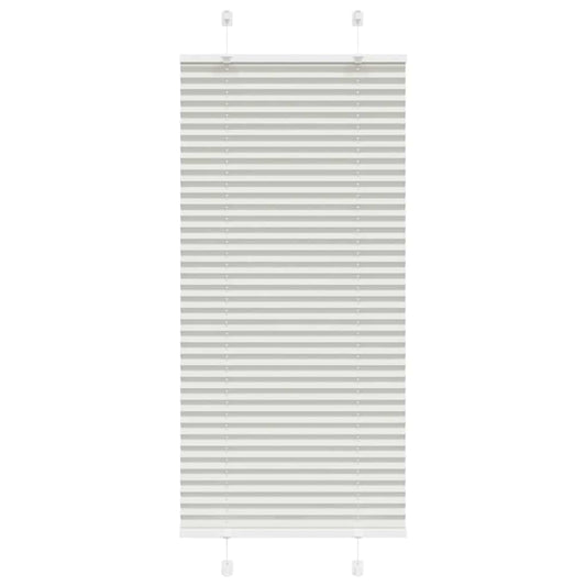 vidaXL Pleated Blind Light Grey 55x100 cm Fabric Width 54.4 cm Polyester