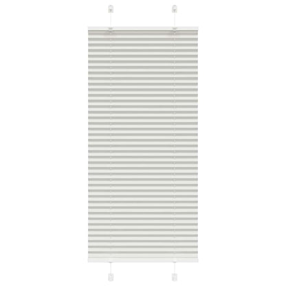 vidaXL Pleated Blind Light Grey 60x100 cm Fabric Width 59.4 cm Polyester