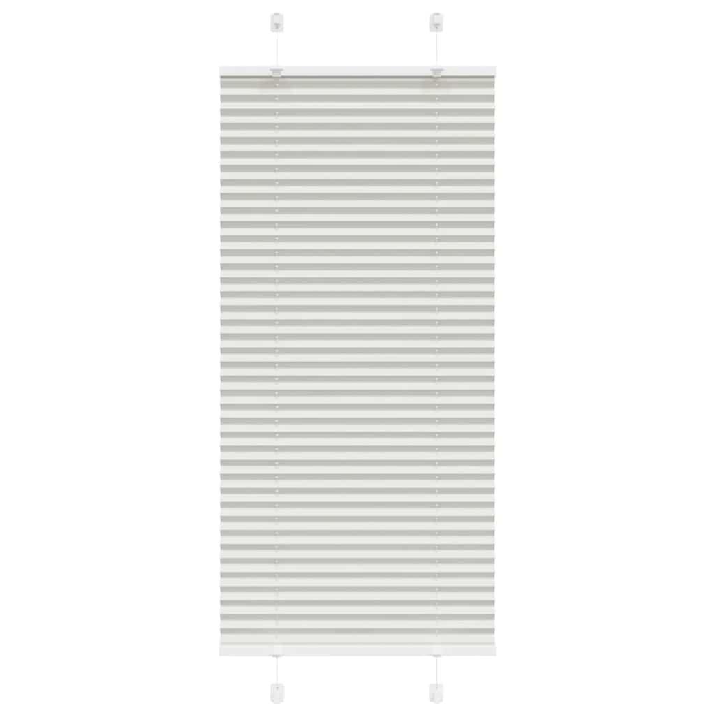 vidaXL Pleated Blind Light Grey 65x100 cm Fabric Width 64.4 cm Polyester
